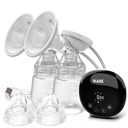 IKARE Doppio Tiralatte Elettrico - Pompa del latte ricaricabile con 5 modalità e 41 livelli - Pompa per allattamento portatile silenziosa per viaggi e precio