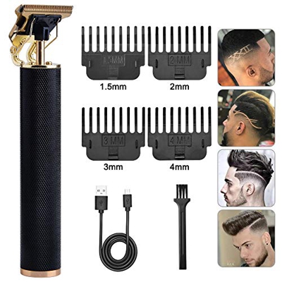 Guijiyi Tagliacapelli Uomo, Professionale Tagliacapelli Elettrico, USB Ricaricabile Barbiere Barba Elettrica Trimmer, con 4 Pettini, Elettrico Tagliac