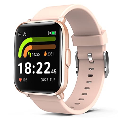 Smartwatch Donna, Orologio Fitness 5ATM Impermeabile Con GPS Condivisione Pedometro, Marcia, Cardiofrequenzimetro Sveglia 18 Modalità Sport, Orologio 