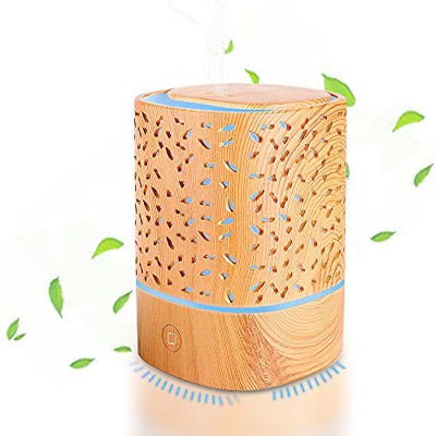 Diffusore di Oli Essenziali,Umidificatore Ambiente Bambini Senza BPA,Luce LED a 7 Colori,Tecnologia ad Ultrasuoni,Diffusore di Aromi Portatile Ultra-S