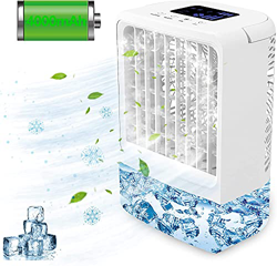 ANEEWAY Condizionatore Portatile Mini Air Cooler Climatizzazione Ventilatore Aria Condizionata con 2-4 H timer, 3 Velocità del Vento, Batteria Integra precio