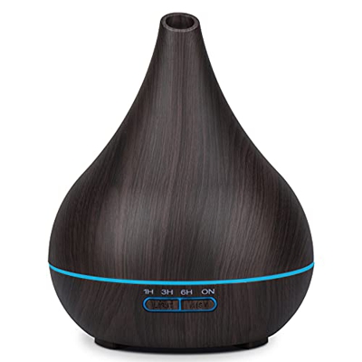 YuQSpace Diffusore di Oli Essenziali, 400ml Diffusore di Aromi con 7 Colori Luci Notturne Ultrasuoni Umidificatore Diffusore Ambiente Profumatore per 