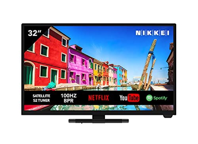 Televisione NIKKEI NH3221SMART da 81 cm/ 32 pollici (Smart TV con wifi integrato, HD Ready, 1366 x 768, 3x HDMI, 1x USB, guida elettronica ai programm