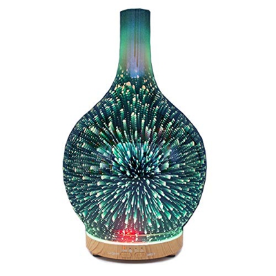 YunNasi Diffusore di Oli Essenziali Umidificatore Ambiente in Vetro con Nebbia Fredda con 7 Colori Luci LED Aromaterapia Diffusore di Aromi Senz'acqua