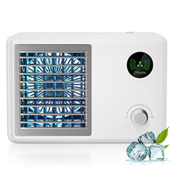 CXhome mini Condizionatore Portatile Ventilatore, Raffreddatore d'aria Evaporativo USB, 3 Velocità Regolabili e Gradiente RGB, Stile Radio Retrò, per  en oferta