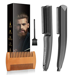 Piastra da Barba per Uomo, Spazzola Lisciante per Capelli, 3 In 1Uomo Piastra per Capelli Elettrico con Temperatura Regolabile, per viaggi/affari, reg en oferta