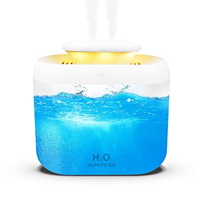 Umidificatore, diffusore di nebbia fredda per interni da 3.3L, con umidificatori USB con spegnimento automatico della luce notturna a 7 colori, adatto