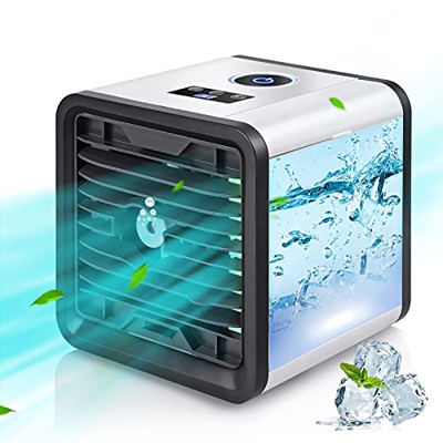 Condizionatore D'aria Portatile, ENDIN Air Cooler Refrigeratore d'aria 5 in 1, Umidificatore Purificatore Diffusore di Aromi USB con 3 Velocità e 7 Co