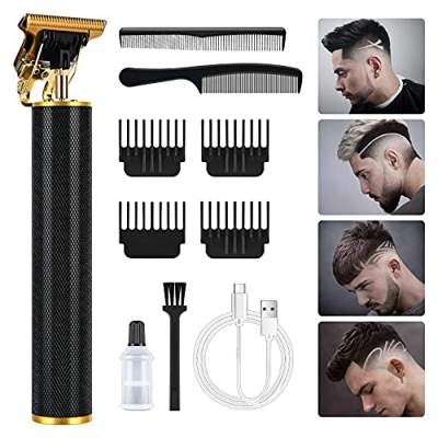 URAQT Tagliacapelli, Tagliacapelli Professionale per Tagliabasette a Diverse Lunghezze di Taglio, Trimmer Elettrico per Uomo con 2 Pettini