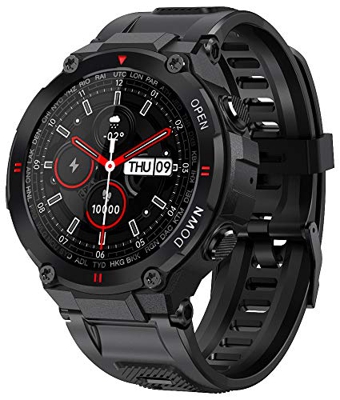 Smartwatch EIGIIS, Orologi Sportivi Tattici Militari Impermeabili Tracker di Attività All'aperto con Chiamata Bluetooth, Contapassi Fitness Tracker Wa