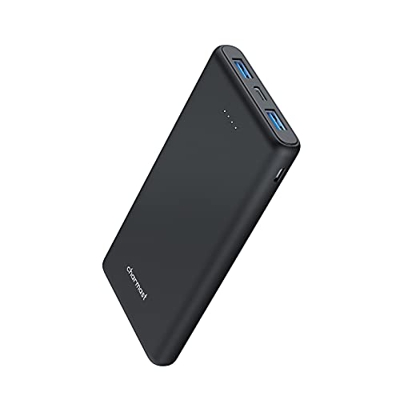 Charmast Power Bank 10000mAh, Ultra Sottile USB C Caricatore Portatile da 5V 2.4A Compatto Batteria Esterna con 2 Ingresso & 3 Uscita per Huawei Xiaom