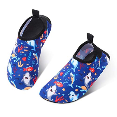 SOSPIRO Scarpe da Acqua Bambini Scarpe da Mare Bambino Ragazze Ragazzi Antiscivolo ad Asciugatura Rapida Scarpe a Piedi Nudi Il Mondo Sottomarino Nuot