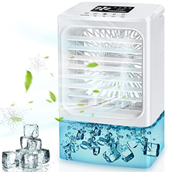 2021 Ultimo aggiornamento Mini condizionatore d'aria, condizionatore d'aria mobile Ventilatore portatile da 600 ml con 3 velocità e 2 appannamento, 7  precio