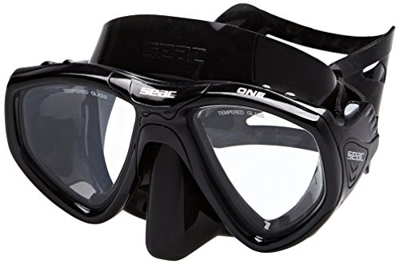 SEAC One, Maschera Sub per Immersioni Subacquee e Snorkeling con Custodia, Predisposizione Graduata per Miopia Unisex Adulto, Nero