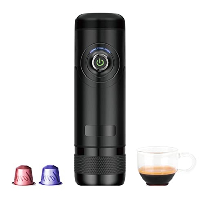 be smart® Macchina da caffè portatile elettrica da 12 V in viaggio in auto, campeggio, barca, hiking, compatibile con Nespresso Starbucks L'OR 18 bar,