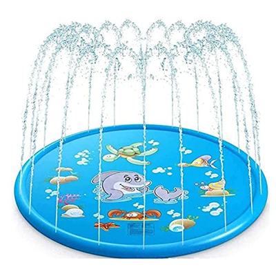 Tappetino Gioco D'Acqua per Bambini, 67in/170cm Spruzzi e Splash Tappeto Gioco d'Acqua da Giardino per Ragazzi e Ragazze, Portatili Splash Pad d'Acqua