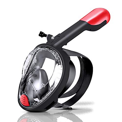 azamp Maschera Subacquea Integrale,Maschera per Snorkeling Anti-Appannamento e Anti-Perdite Maschera Subacqueacon Vista Panoramica a 180 Respirazione 