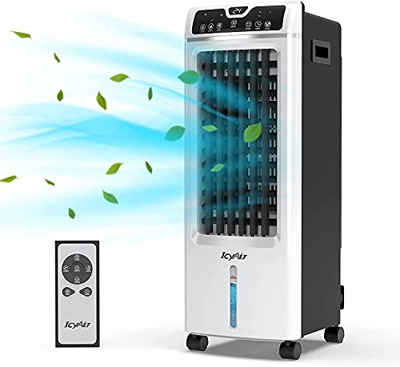 Condizionatore Portatile, raffreddatore d'aria con funzione purificazione, ventilatore di umidificazione 4 in 1 con telecomando, 550m³/h, 65 watt, osc