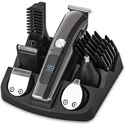 Tagliacapelli Elettrico Uomo, VESSTT Tagliacapelli Uomo Professionale Regolabarba Ricaricabile con Display a LCD, Rasoio Capelli 11 In 1 Tagliacapelli