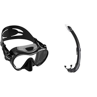 Cressi F1 Mask, Maschera Subacquea monovetro del Tipo Frameless Unisex Adulto, Nero, L & Mexico, Tubo Snorkel per Immersioni, Apnea, Snorkeling Unisex