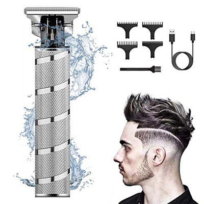 Tagliacapelli Uomo Professionale,Impermeabile Tagliacapelli 0 mm USB Ricaricabile Elettrico Rasoio Barba, Macchinetta per Capelli Trimmer con 3 Pettin