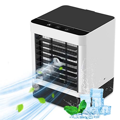 Mini Condizionatore Portatile, Climatizzatore Portatile, Air Cooler con 3 Velocità del Vento Regolabili 3 in 1 Evaporativo Refrigeratore D'aria Umidif