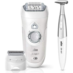 Braun Silk-Épil 7 7-561 Wet&Dry Epilatore Elettrico senza Fili con 6 Accessori, white en oferta
