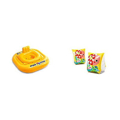 Intex 56587 Salvagente Mutandina Quadrato, 79 X 79 Cm & 58652 Braccioli Fun Fish, 23 X 15 Cm