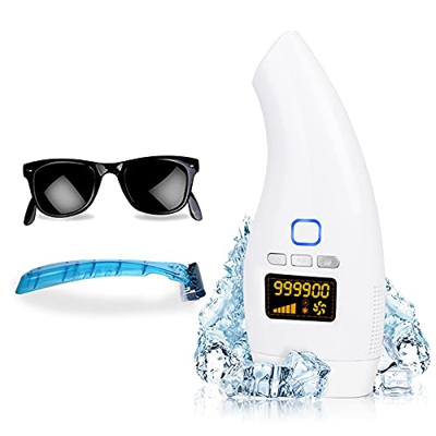 Depilazione IPL, Epilazione Laser 999.900 per Uomini e Donne, Schermi LED a 5 Intensità, Depilazione Indolore e Permanente a Casa, Adatta per Viso, Br