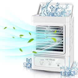Winique Raffreddatore d'aria, Condizionatore Portatile con 3 velocità, 4 in 1 mini condizionatore, umidificatore a nebbia oscillante con 3 regolazioni características
