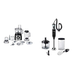 Bosch MCM3501M MultiTalent 3-Robot da Cucina Compatto, 800 W, Plastica & MSM67170 ErgoMixx Frullatore a Immersione, 750 W, 1 litro, 50 Decibel, Cavo a características