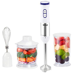 Bakaji Frullatore ad Immersione 3in1 con Lame in Acciaio Minipimer Potenza 600W 6 Velocità Selezionabili Accessori Mixer Sbattitore Tritatutto Manico  precio