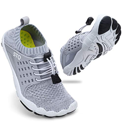 STQ Scarpe da Bagno Ragazzi Acqua Scarpe Bambini Scarpe a Piedi Nudi Aqua Scarpe Asciugatura Rapida Traspirante all'aperto Scarpe Nuoto Grigio EU33 precio