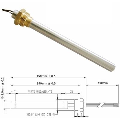 Resistenza Candeletta Stufa a Pellet 3/8 280W 150mm Piazzetta Adler EVA CALOR adler CS