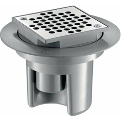 sifone de sol de ABIE 100x100 a huator reglable jusqu'a 80mm grille inox Corpo PVC Ref : 682001 características