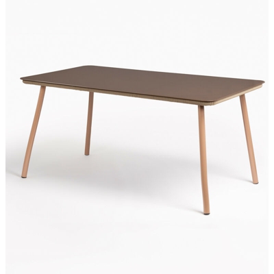 SKLUM Tavolo da esterno in vetro e alluminio (160x90 cm) Arhiza Marrone Moka Lucido Alluminio / Vetro