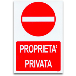 Cartello targa proprieta' privata sicurezza segnaletica pvc 20 x 30 cm en oferta