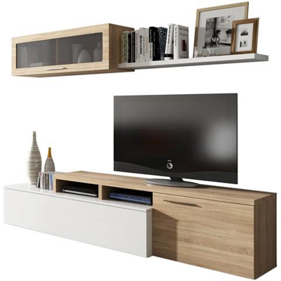 Tv Reversibili Stare Insieme ''''nexus'''' - 200 X 44 X 41 Cm - Bianco / Oak