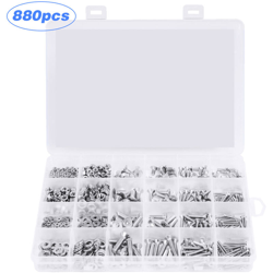 Happyshopping - 880 pz 304 In Acciaio Inox Testa Svasata Esagonale Bullone Combinato M2 M3 M4 M5 Dado Esagonale Rondella Vite Kit Combinato precio