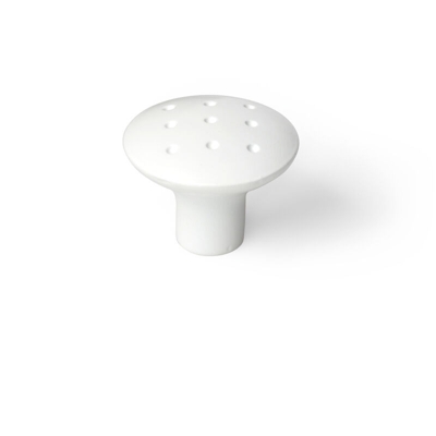 Pomolo, Zama, Bianco Satinato, Diametro 34 mm. Marchio REI