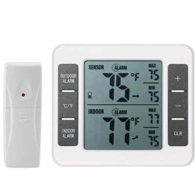 Happyshopping - Termometro digitale wireless per frigorifero Allarme acustico Termometro per interni ed esterni con sensore Termometro per