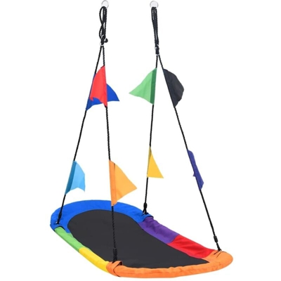 vidaXL Altalena a Nido con Bandierine 165x70 cm - Multicolore