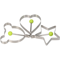 Happyshopping - 3 pezzi di anelli per uova in acciaio inossidabile Forme per uova Formine per biscotti Stampo per biscotti Stampo per stelle a forma en oferta