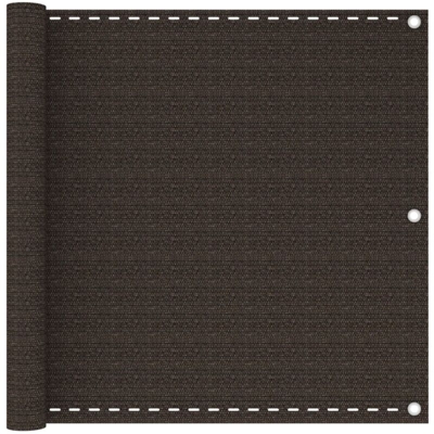 vidaXL Paravento da Balcone Marrone 90x600 cm in HDPE - Marrone