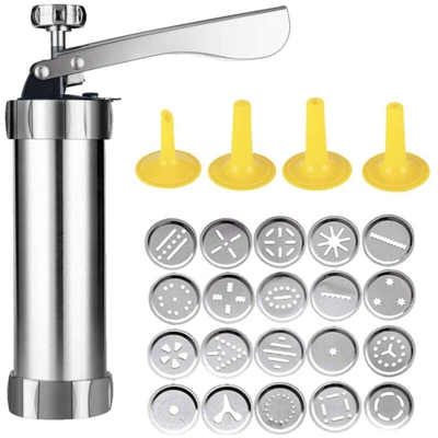 Kit pistola a pressione per biscotti Set pressa per pasticceria con 20 dischi e 4 punte per glassare per creare e decorare biscotti fai da te