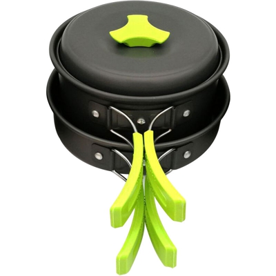 Happyshopping - Set di pentole da campeggio Utensili da cucina per falo Set da cucina pieghevole Portatile Escursionismo all'aperto Zaino in spalla