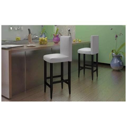 Set 2 Sgabelli Da Bar Bianchi In Similpelle en oferta