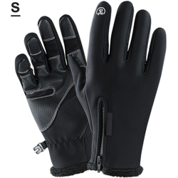 Guanti invernali caldi in pile antivento impermeabile touchscreen sport ciclismo sci bicicletta guanti da lavoro all'aperto,Tipo,nero Taglia S precio