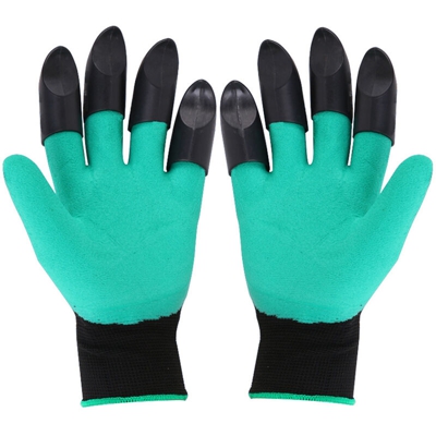 guanti da giardinaggio verdi con artigli scavo, guanti protettivi artiglio 8