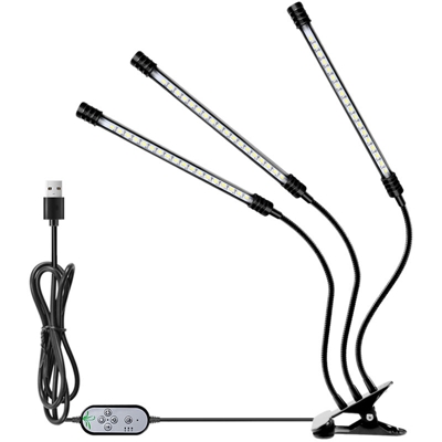 Happyshopping - USB Plant Grow Light Luce solare Bianco Spettro completo di illuminazione Angolo regolabile Morsetto da tavolo Lampada da